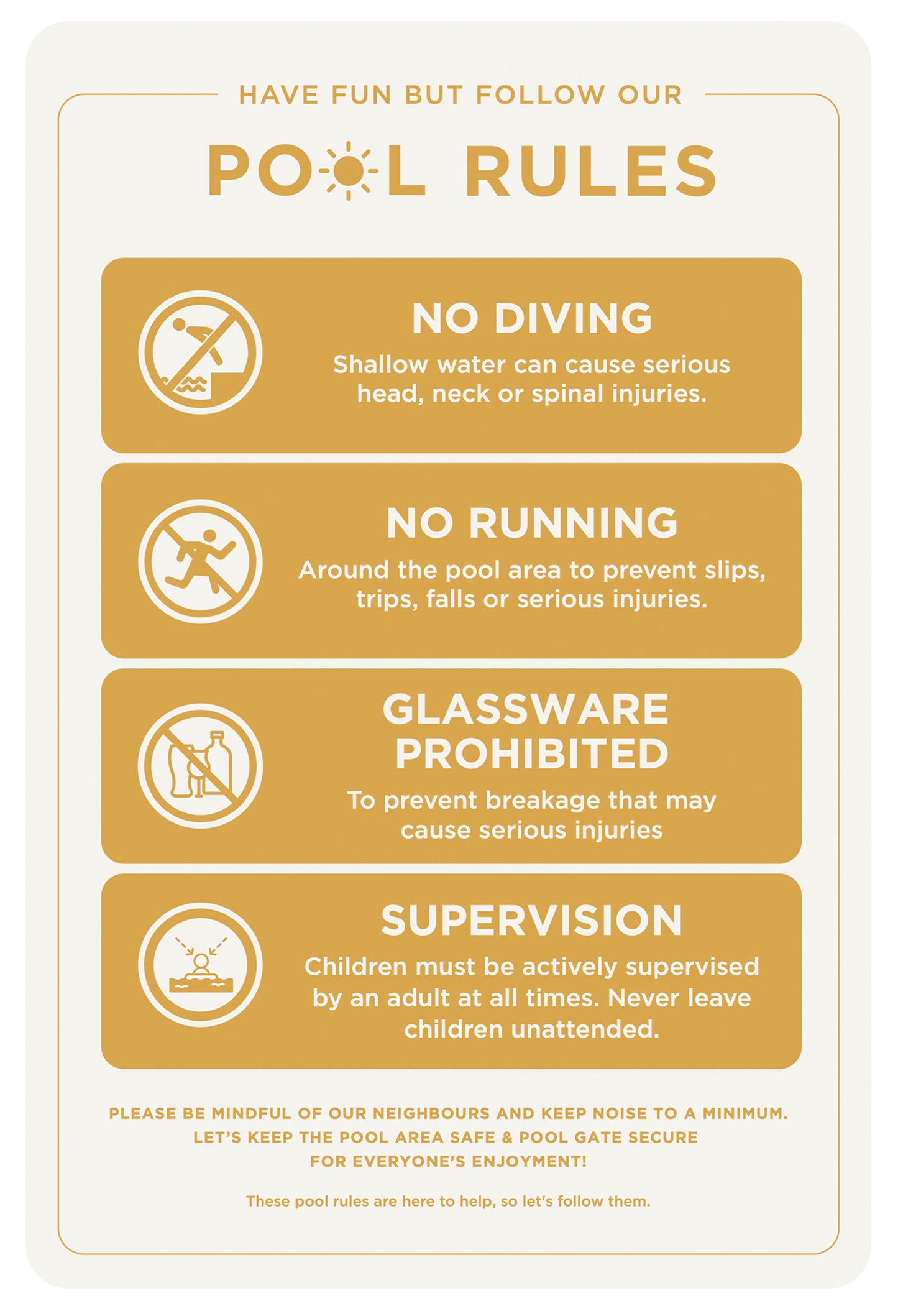 Pool Rules Sign (Rectangle)