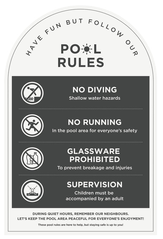 Pool Rules Sign (Arch)
