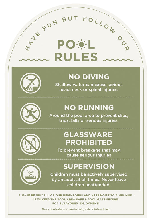 Pool Rules Sign (Arch)