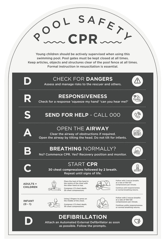 Pool Safety CPR Sign (Arch)