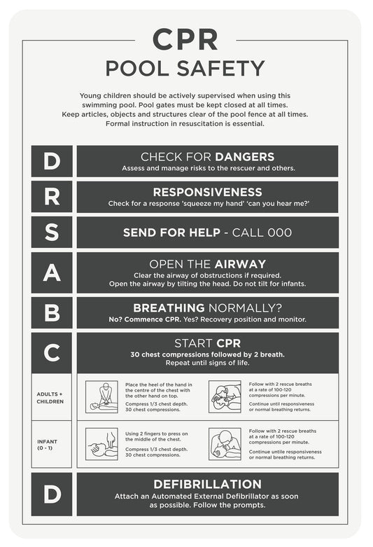 Pool Safety CPR Sign (Rectangle)